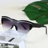 Zonnebril Stijlvolle Gradiënt Kleurrijke Cat Eye Dames Heren Oversized Randloze UV-bescherming Shades Zonnebril Mode Sunnies