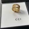 Designer G Logo Anello 18K Gold Cluster Ring Fashion Engagement Love Travel Jewelry Rame di alta qualità 2023 No Fade Luxury Wedding Ring JZ028