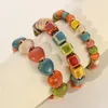 Strand Retro Ceramica Bracciale con perline Etnico Cina Colori Braccialetti geometrici per uomo Donna Coppia Bracciali Accessori gioielli