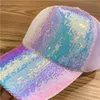 Ball Cap Thin Sequins Hollow Mesh Adjustable Sun Curved Eaves Baseball Cap Sport Golf Sunshade Sunscreen Perform Dance Hat W85 230729