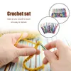 Dried Flowers 12pcs Colorful Ceramic Handle Alumina Crochet Hooks Knitting Needles Set Sewing for Weave Handmade Tool 230729