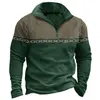 Men's T Shirts Plus-Size Vintage Patchwork Polo Shirt Zipper Hoodie Daily Outdoor Casual Top