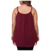 Kvinnors tankar veckade pärlor plus size top tank chiffong casual mode rem solid blus korsett