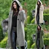 Women's Knits Fashion Plus Size Women Solid Cardigans Outwear Long Sweaters Open Front Chunky Oversized Sweater Cardigan Hooded