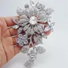 Hele vintage stijl bloem blad bruidsmeisje broche pin strass kristal bruiloft voor vrouw3169