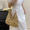 Evening Bag Beach Summer Straw Mesh Shoulder Boho Hollow Out Tophandle Handbag Large Capacity Handmade Woven Armpit 2023 230729