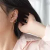 Ryggar örhängen 1pc wave orbital brosket öronklipp för kvinnor lång rad ingen piercing lob öron mode smycken tillbehör ef009