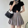 Skirts High Waist Pleated Skirt Large Size A Word Shows Thin Anti Light Grid Short Pants Sexy Exposed Long Legs Miniskirt