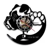 壁の時計パーソナライズされた犬の時計の異なる品種カスタムレコードホーム装飾名ギフト