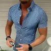 designer casual plaid shirt shirts print heren heren losse korte mouw luxe t-shirt highquality tees maat S-3XL Clothing321D