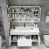 Bathroom Sink Faucets Plate Cabinet Combination Solid Wood Simplicity Smart Table Hand Washing Washbasin