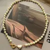 Saturn Pearl Heart nceklace Женщина роскошная дизайнер -дизайнерские дровки 14 тыс. Желто -золото, покрытая цепью Love Hearts Vvs Подвесные ожерелья