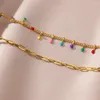 Bracelets de cheville en acier inoxydable 316L coloré huile pendentif breloque cheville pour femmes bohème fille jambe chaîne bijoux cadeau fête mariage goutte
