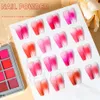 Nail Glitter 16Colour Nails Powders Gradient Solid Pigments Red Pink Ombre Design Manicure Glitters DIY Nail Art Eyeshadow Plate Set #JBF 230729