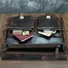 Maletines Nesitu Highend Vintage A4 grueso marrón cuero genuino Oficina 14 ''portátil hombres maletín Crazy Horse Messenger Bag M012