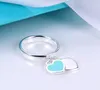 Luksusowe pierścienie biżuterii projektant kobiet powrót do kluczowego pierścienia tag Emalia Czerwone pandenty Sterling Silver Jewellry Słynny podwójne serca Collier Luxe Bijoux Cjeewelers