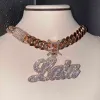 قلادات مخصصة اسم الأسماء الأولي 925 Silver Iced Out Pendants 3D Lip Bale Design Hip Hop Iced Out Moissanite Pendant