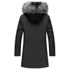 Winter New Men's Coat Super Large Natural Fox Fur Collar Parka Men's Medium Long Rex Rabbit Fur Liner Warm Youth Fashion