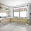 Curtain Spring Plants Field Flowers And Herbs Short Tulle Half-Curtain For Kitchen Door Drape Cafe Small Window Sheer Curtains