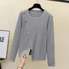 Pulls pour femmes rayé noir gris doux Style coréen Harajuku printemps automne hiver tricoté Vintage pull mode pull 2023 femme