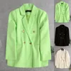 Women's Jackets Candy Green Suit Jacket For Women Autumn Coat Mid Length Causal Womens Western Trench