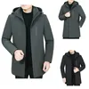 Men's Trench Coats Winter Jacket Korean Version Keep Warm Hooded Outwear Cottoned Thickened Coat For Men Stylish Windbreaker Male Casual