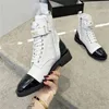 Lüks Botlar 2023 Tasarım Kanalı Şık Kadınlar İş İşi Dekorasyon Anti Slip Knight Boots Martin Boots Casual Sock Boots 03-012