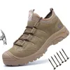 Zapatos de seguridad Zapatillas de deporte transpirables de verano para hombres Zapatos de seguridad de cuero Casual Anti Smashing Zapatillas de deporte masculinas Anti Puncture Hombre Shoes 230729