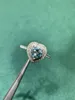 Cluster-Ringe Geoki Luxus 925 Sterling Silber 1 bestandener Diamanttest Perfekt geschnittener blauer herzförmiger Moissanit-Ehering trendiger Schmuck
