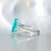 Кластерные кольца 10 ct paraiba tourmaline ungagement for wears pear cut aqua blue ring sired Silver обещание ей