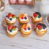 Fiori decorativi Finto modello di cupcake Decorazione Puntelli 6 pezzi Torte di frutta Dessert Armadio per alimenti Matrimonio Dolce Pografia