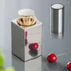 Storage Bottles Press Holder 304 Stainless Steel Portable European Toothpick Can Automatically Out Box