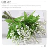 Decoratieve bloemen Lily Flower The Valley Faux Nep Bruiloft Decoratie Stengels Home Vaas Bundels Geschenken Centerpieces Simulatie