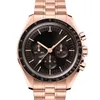 Designer Watches High Quality Mens Gold Watch 42mm Rose Gold Classic Lunar Dial Rubber strap Sapphire Waterproof Watch Automatic Mechanical mens luxury watch