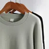 Men's Hoodies 2023 Casual Pure Cotton Loose Off Shoulder Long Sleeve Oversize Crew Neck Pullover Solid Color Sweatshirt