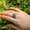 Свадебные ювелирные украшения наборы очаровательных юровных наборов натуральные зеленые кольца кольца серьга 925 серебро для женщин Жена роскошной дизайн.