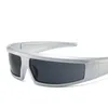 2023 Y2K cyberpunk tunna solglasögon kvinnor män utformar futuristisk UV400 unisex spegel solglasögon sportförare utomhusglasögon glasögon SG608