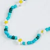 Choker Blue Beads Handmake Bohemian Cute Flower Necklace For Women Ins Trend Personality Neck Beauty Jewelry Boho Accessories