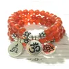 MG0980 A Grade Carnelian Beaded Yoga Bracelet Natural Gemstone Handmade Bracelet for Women Meditation Mala Bracelet2335