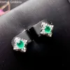 Stud orygine 925 Srebrne Kolki S Green Emerald Jewelry Natural Stone Prezenty urodzinowe 230729