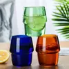 Wine Glasses Colored Glass Water Cup Whisky Flat Bottom Coffee Teacup Household Personal