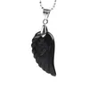 Charms Natural Crystal Quartz Stone Angel Feather Wing Pendant Halsband