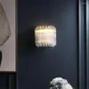 Lampade da parete Post Modern Luxury Crystal Tube Soggiorno Corridoio Camera da letto Comodino E14 Sconce Lights Mirror Headlights Fixture