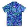Camicie casual da uomo Hippie Beach Shirt Blue Tears Stampa Summer Men Camicette retrò Manica corta Abbigliamento personalizzato Big Size 4XL