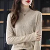 Suéter Feminino Suéter Pêlo Parte de Baixo Renda 2023 Primavera Francês Oco Manga Longa Blusa de Malha Fina Elegante