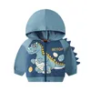 Hoodies Sweatshirts Boys 'Dinosaur Baskı Hooded Fermuarlı Gömlek Çocuk Kazak Ceket Bahar Tarzı 230729