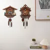 Relógios de parede Relógio Marrom Floresta Cuco Mecânico De Madeira Feito à Mão Balanço Automaticamente Sala de Estar Decoração de Casa