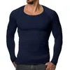 Pulls pour hommes 2023 pull tricoté pour hommes pull à manches longues rayé solide Slim Fit