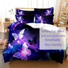 Bedding sets Purple Set Linens Duvet Cover Bed Quilt Pillow Case 3D Comforter Lavender Butterfly Double Full King Queen Twin Single 230729
