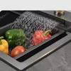 Évier de cuisine cascade grande taille multiple noir gris Nano évier de cuisine lavabo bol unique dessus montage sous le robinet vidange